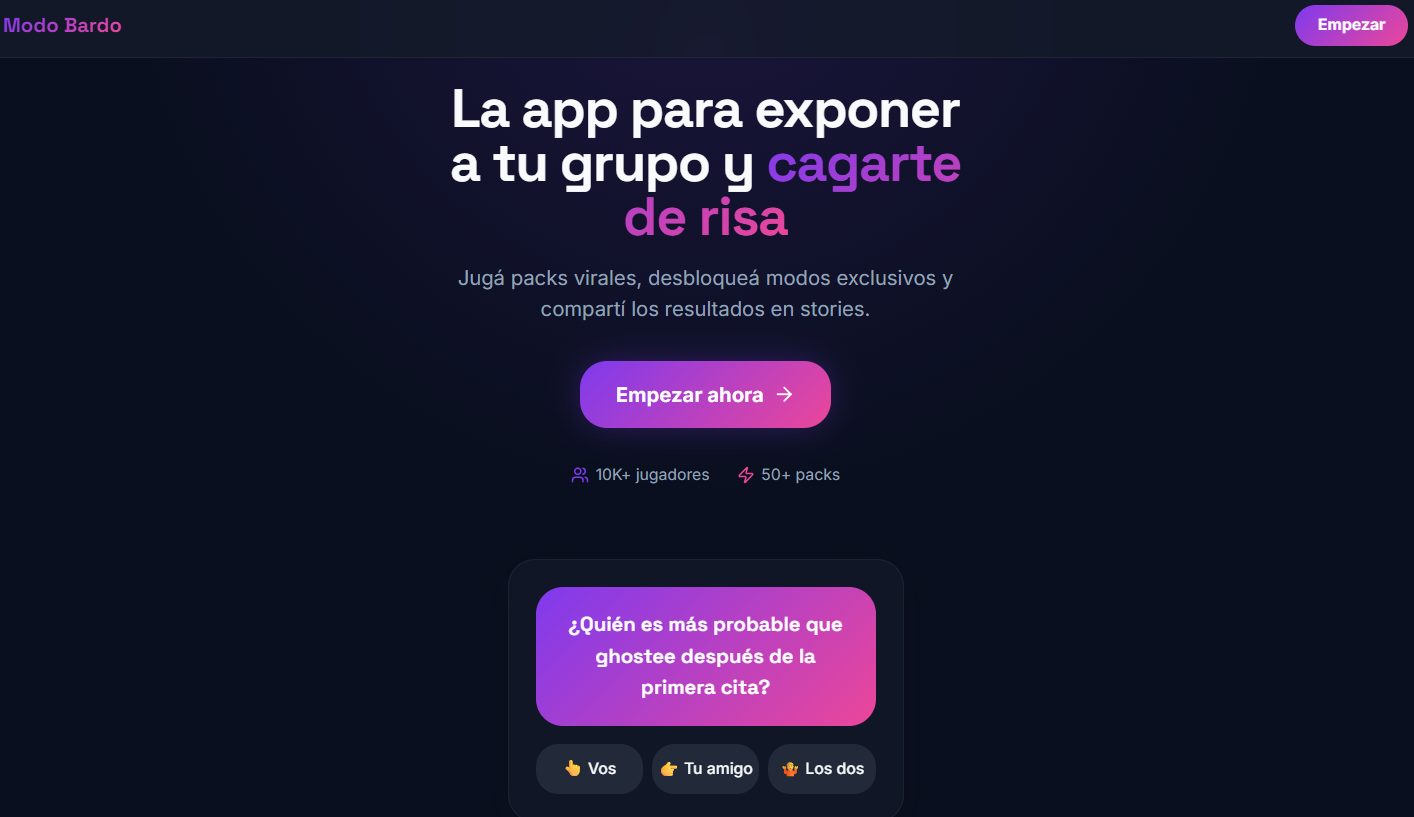 Modo Bardo — App de Juegos Virales preview