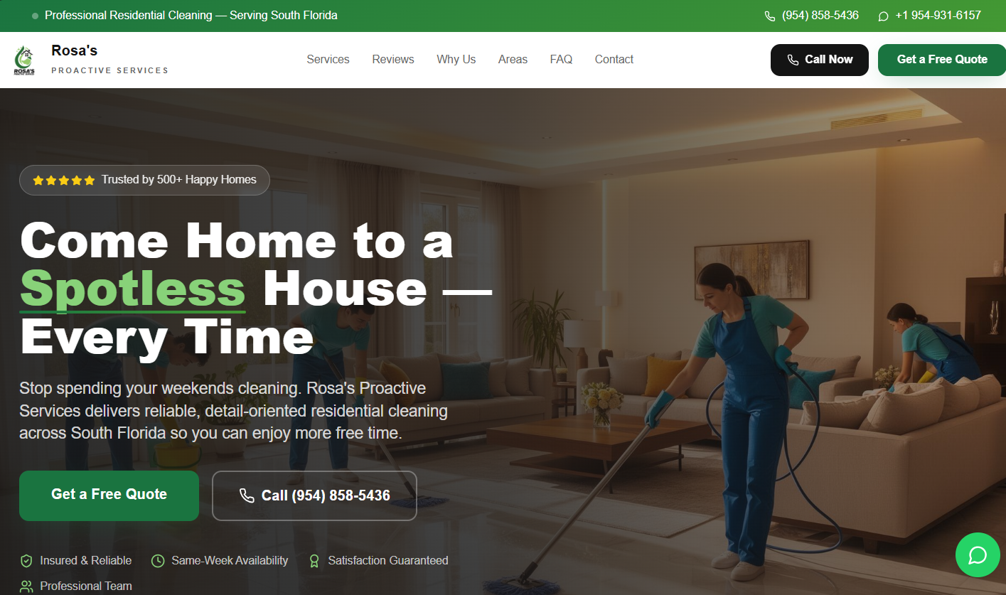Rosa's Proactive Services — Limpieza Residencial preview